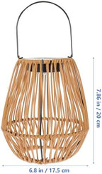 Outdoor Solar Lantern Rattan Woven LED Garden Solar Lights Hanging Decorative Patio Courtyard Lamp with Battery Box for Outdoor Lighting - Image 2