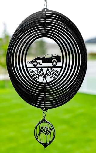 SWEN Products Modified Race Car Swirly Metal Wind Spinner by SWENProducts