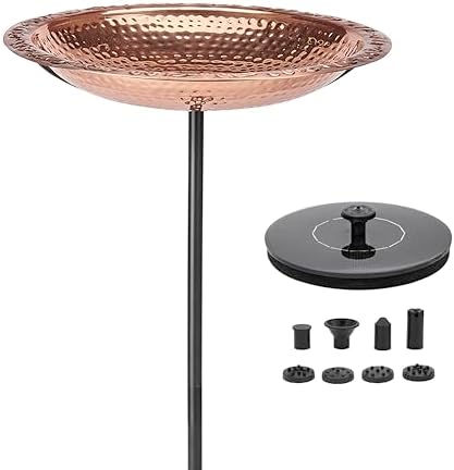 Good Directions Polished Copper Bird Bath with Fountain on Garden Pole 13" by GoodDirections