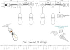 Banord White Outdoor String Lights, 96FT Commercial Grade Patio Lights with 30 1W S14 Dimmable Shatterproof LED Bulbs, Heavy Duty Hanging Lights for Outdoor, Waterproof String Lights (2x48FT) - Image 4