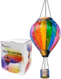 Chevron Rainbow Hot Air Balloon Solar Lantern with Flickering Flame by Balloontern