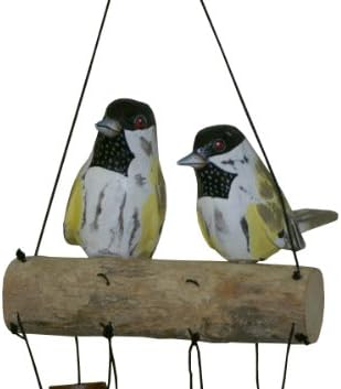 Cohasset Gifts Bamboo Wind Chime | #175CHF | Chickadee Family Bamboo Wind Chime | Wood, Outdoor, Home Décor for Decks, Garden, Porch | Hand Painted Golden Tan Distressed | - Image 2