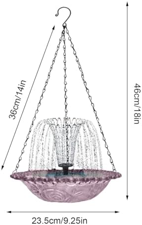 Solar Bird Bath | Hangable Shower Water Bowl - Solar Fountain for Bird Bath with Water Pump,for Outdoor Patio Garden Backyard - Image 5