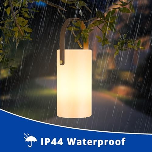 uuffoo Solar Table Lamp Outdoor Lantern 2 in 1 Rechargeable Waterproof - Image 6