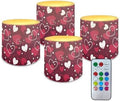 Flickering Flameless Candles with Remote Battery Operated Candles with Timer Red Hearts LED Pillar Tea Lights for Valentines Day Banquet Home Decorations by Merkmak
