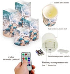 Beach Turtle LED Flameless Candles with Remote Timer Battery Powered Pillar Fake Lights Pack of 4 Waterproof Electric Candles for Bathroom Decor Mothers Day Gifts for Mom - Image 3