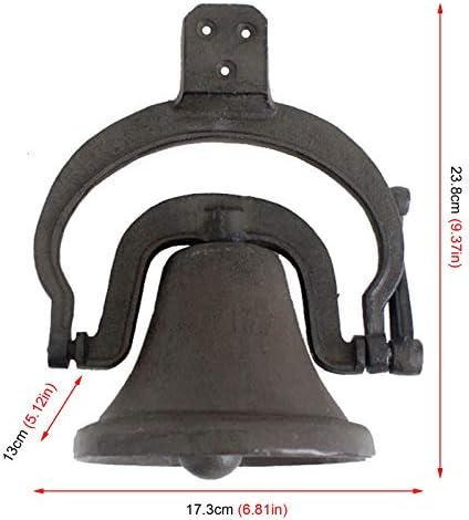 Door Knocker Vintage Door Bell Rattle Jingle, Indoor Outdoor Main Doorbells | Classic Wall Hanging Dinner Bell | Cast Iron Decor Bell, Luck Chime Keepers Bell - Image 2