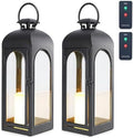 Bdor Decorative Outdoor Lantern Candle,Black Lantern Remote,20 Inch,2 Pack by Bdor