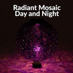 Sunnydaze Solar Gazing Ball for Garden, Iridescent Purple - Image 3