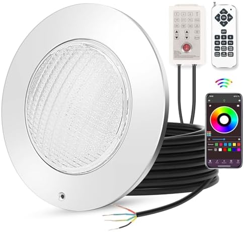 Pool Lights for Inground Pool, 54W 10 Inch Large LED Multicolor Inground Pools Led Light with 150 Foot Cord for Wet Niche, APP & Remote Control by Mopzlink
