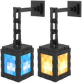 Pixelated Solar Lanterns Outdoor Waterproof, USB-C & Solar Hanging Light by Unknown