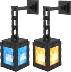 Pixelated Solar Lanterns Outdoor Waterproof, USB-C & Solar Hanging Light by Unknown