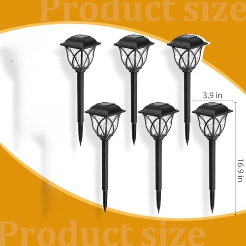 Solar Lights Outdoor Garden, 6 Pack LED Garden Waterproof, Solar Powered Pathway Lights for Yard, Patio, Landscape, Walkway, Path(Cold White) - Image 7