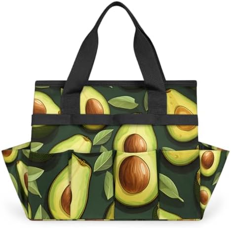 Avocado Cocktail Garden Tool Bag Tote for Men Women Multiple Pockets Wide Mouth Heavy Duty Waterproof Tool Organizer Bag for Outdoor Lawn Yard Portable Gardening Storage With Elasticbands - Image 7