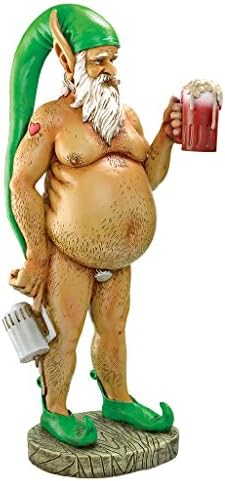 Design Toscano QM14020 Garden Gnome Statue - Otto Fully Krausened Elf Gnome - Naughty Gnomes - Drunk Gnome Statue full color by DesignToscano
