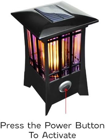 PIC Solar Bug Zapper, Cordless Patio Lantern, 600V Zapping Grid, 2 In 1 Light Mode with LED Flame Effect, Wide 1/2 Acre Coverage, Weatherproof, Auto On/Off, Showstopping Fly Trap Design, Pack of 2 - Image 2