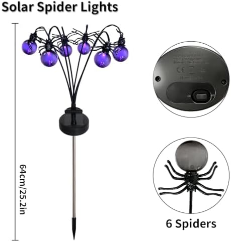 Solar-Powered Halloween Spider Ground Lights, Solar-Powered Garden Lights - Image 7