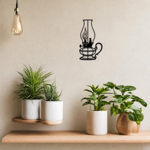 Vintage Kerosene Oil Lamp Metal Wall Art Retro Lantern Iron Wall Hanging for Farmhouse Bedroom Living Room Kitchen Indoor Home Decoration (Black,28inch) - Image 6