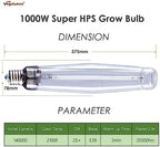 1000Watt Hydroponic High Pressure Sodium HPS Grow Light Bulb Lamp,High PAR Enhanced Red and Orange Spectrums,CCT 2100K,Ultra Bright 140,000 Lumens,E39 Base,1pack - Image 3