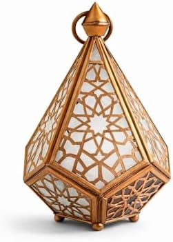 Set of 2 Moroccan Brass Wall Lamp Sconce Home Decor, Handmade Lighting Copper Metal Lights Turkish Lamp, Ramadan Candle Lantern, Candle Holder, Indoor Outdoor, Patio, Porch, Shelf, Garden (Pyramid) - Image 3