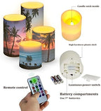Flameless Light Candles for Home Decor, Battery Operated Candles with Color Changing Timer Remote Control 3'' 4'' 5'' 6'' Fake Pillar Candles Tealights, Coconut Tree Various - Image 2