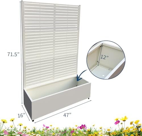 Garvee Metal Planter Box with Trellis, 71.5"x47"x16" Raised Garden Beds - Image 2
