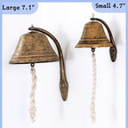 Cast Iron Hanging Dinner Bell with Outdoor Mount for Door Wall(L) - Image 2