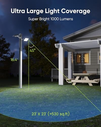 JACKYLED 1000 Lumen 299 LED Solar Dusk to Dawn Light Outdoor Gray 2 Pack - Image 5