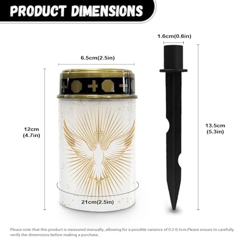 Poceacles Cross Outdoor Solar Candle Lights - Water Resistant, Gold White Dove of Peace Cross, Pack of 4 - Image 6