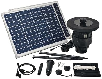 50W Floating Solar Pond Fountain Complete Pump Kit for Ponds 3 ft or Deeper 8 Feet Wide or Larger by MYNATURALPOND