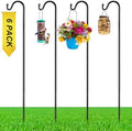 6 Pcs 48 Inch Shepherds Hook for Outdoor Adjustable Bird Feeder Pole by Yetene