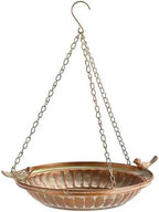 16" Hanging Bird Bath for Outdoors, Metal Bird Bath Bowl by Retrome