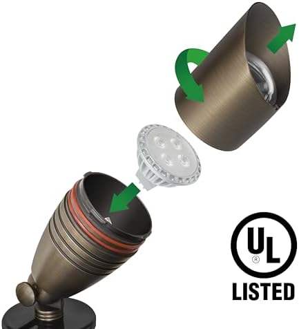 GKOLED Low Voltage Brass Landscape Spotlight, Outdoor Waterproof LED, UL - Image 6