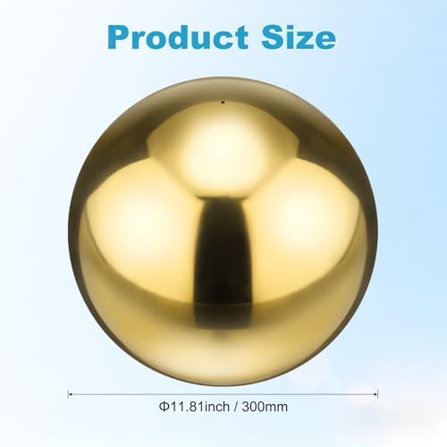 M METERXITY 1-Pack Garden Gazing Globes Ball 12 Inch 201 Stainless Steel Hollow Mirror Reflective Floating Ball for Garden/Pond/Home/Yard Outdoor Decoration [Gold] - Image 3