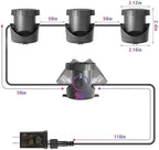 T-SUN Color Changing Pond Lights, 4 Lightheads with Bluetooth APP Control - Image 7