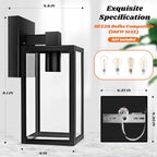 Brightever 2-Pack Outdoor Wall Lantern, Exterior Waterproof Wall Sconce Light Fixtures, Black Outside Wall Lights with Clear Glass for House, Porch, Front Door, Garage, Patio, Bulbs Not Included - Image 5
