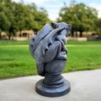 OLOMA Gothic Gargoyle Stone Statue Garden Fantasy Yard Decor Handmade Dragon Cat Sculpture Outdoor Mythical Creature Lawn Patio Porch Fence Post Topper Halloween Ornament Memorial Accent - Image 4