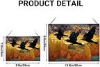 Crows Flying Over Autumn Orchard Rectangular Stained Glass Suncatcher – Hanging Window Panel with Animal & Nature Scene – Vibrant Glass Art Gift for Wildlife, Fantasy, Nature Lovers 7dAAVL - Image 4