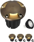 MALORY Low Voltage Landscape Well Lights,（φ126 mm Brass Top Cover 4Pack by MALORY