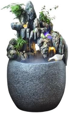 Cascading Rock Outdoor Water Fountain Rockery Water Fountain Decoration, Courtyard Circulating Water Landscape, Balcony Ecological Fish Tank for a Calming in Outdoor by Unknown