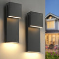 Modern Large Outdoor Wall Lights Integrated LED Outdoor Wall Sconces Lighting, Contemporary Exterior Lighting Fixtures Outside Wall Mount Lights for House Porch Front Door Garage, Matte Black 2 Pack by SIONLOM