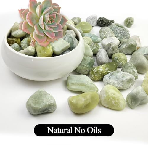 20LB Jade Pebbles for Landscaping, 0.7-1.2 Inch Natural Decorative Stones, Polished River Rocks for Landscaping,Plants, Vase, Flowerpot, Indoor Plants and Outdoor Garden Decoration - Image 3
