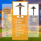 Gardencoin Solid Brass Low Voltage Landscape Pathway Lights (6.7'' Shade, 21.9'' Tall), 12V AC/DC Heavy Duty LED Path Lights Outdoor Wired, Antique Bronze Walkway Lights Without G4 Bulb, 12 Pack - Image 6