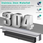 Stainless Steel Outdoor Waterfall Fountain Kit for Garden & Pool Decor - Modern Wall-Mounted Water Feature, Durable & Elegant Design, Perfect for Backyard Relaxation(19.6 inches) - Image 3