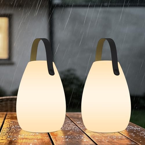 uuffoo 2 Pack Rechargeable Portable Table Lamp with Remote by UUFFOO