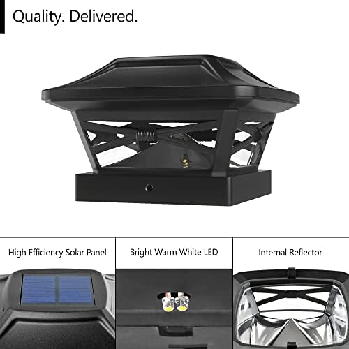 Davinci Renaissance Solar Outdoor Post Cap Lights, 4x4 5x5 6x6, Bright, 4PK - Image 2
