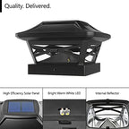 Davinci Lighting Renaissance Solar Outdoor Post Cap Lights - Includes Bases for 4x4 5x5 6x6 Posts - Bright LED Light - Slate Black (2 Pack) - Image 2