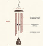 Carson “Always Near” Memorial Wind Chime, 44-Inch Rose Gold Aluminum Sympathy Chime with 5 Deep-Tone Tubes and Adjustable Striker, Remembrance Gift for Outdoor Garden, Patio or Porc - Image 3