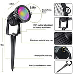 RGB+W Low Voltage Landscape Lights with Remote Control 5W 12V Landscape Lighting LED 16 Color Changing Spotlights Outdoor Waterproof Pathway Lights Garden Decorative(Not Include Transformer) - Image 6