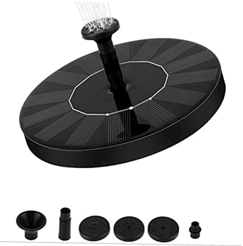 1. Solar Floating Fountain Pump: Circular Panel Water Fountain with 6 Nozzle Accessories for Garden Bird Bath Small Pond - Black - Image 2